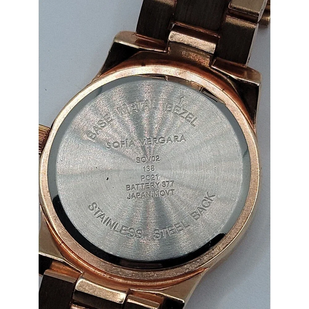 Sofia Vergara Rose Gold Tone Watch with Rhinestones